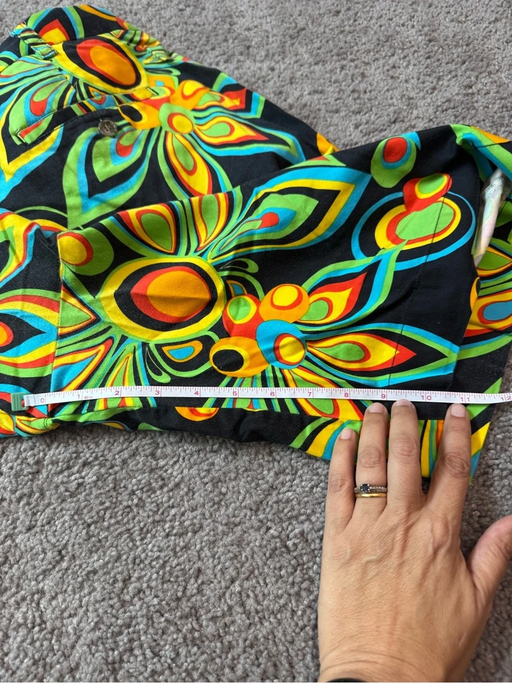 Loudmouth Black golf shorts with Neon Floral Pattern - Size 42